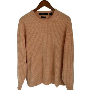 Northern Isles Peach Cable Knit 2-Ply Cashmere Sweater L/XL